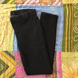 Black denim jeggings